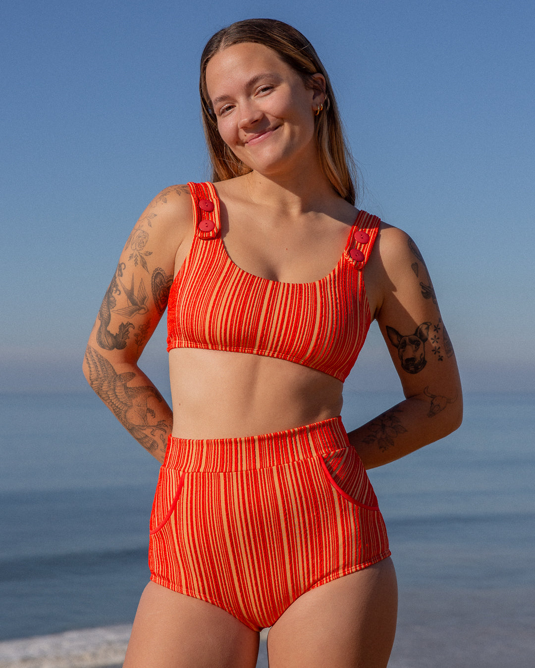 Georgia Bikini Top - Cherry Rib