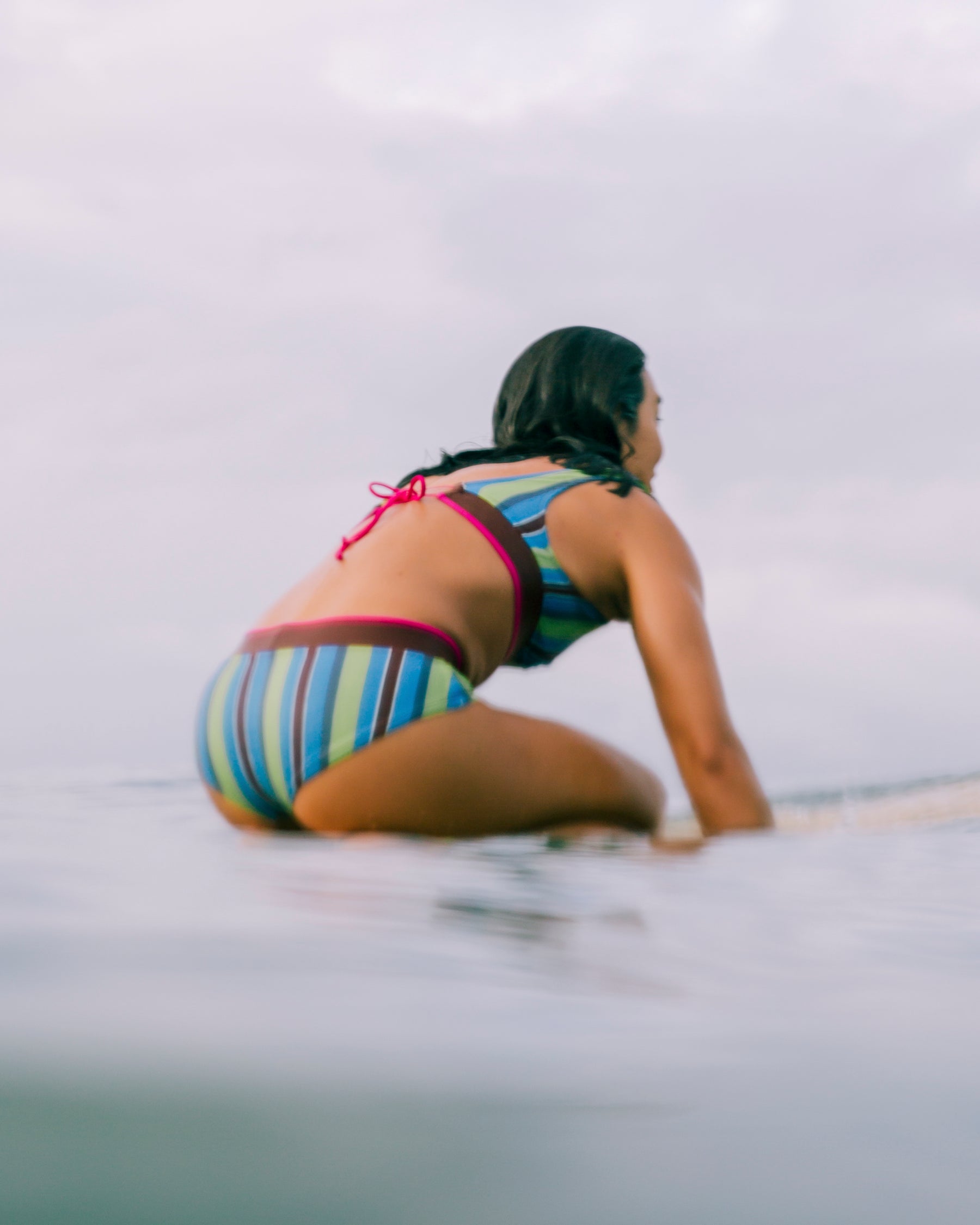 Naya Bikini Top - Aqua Stripe