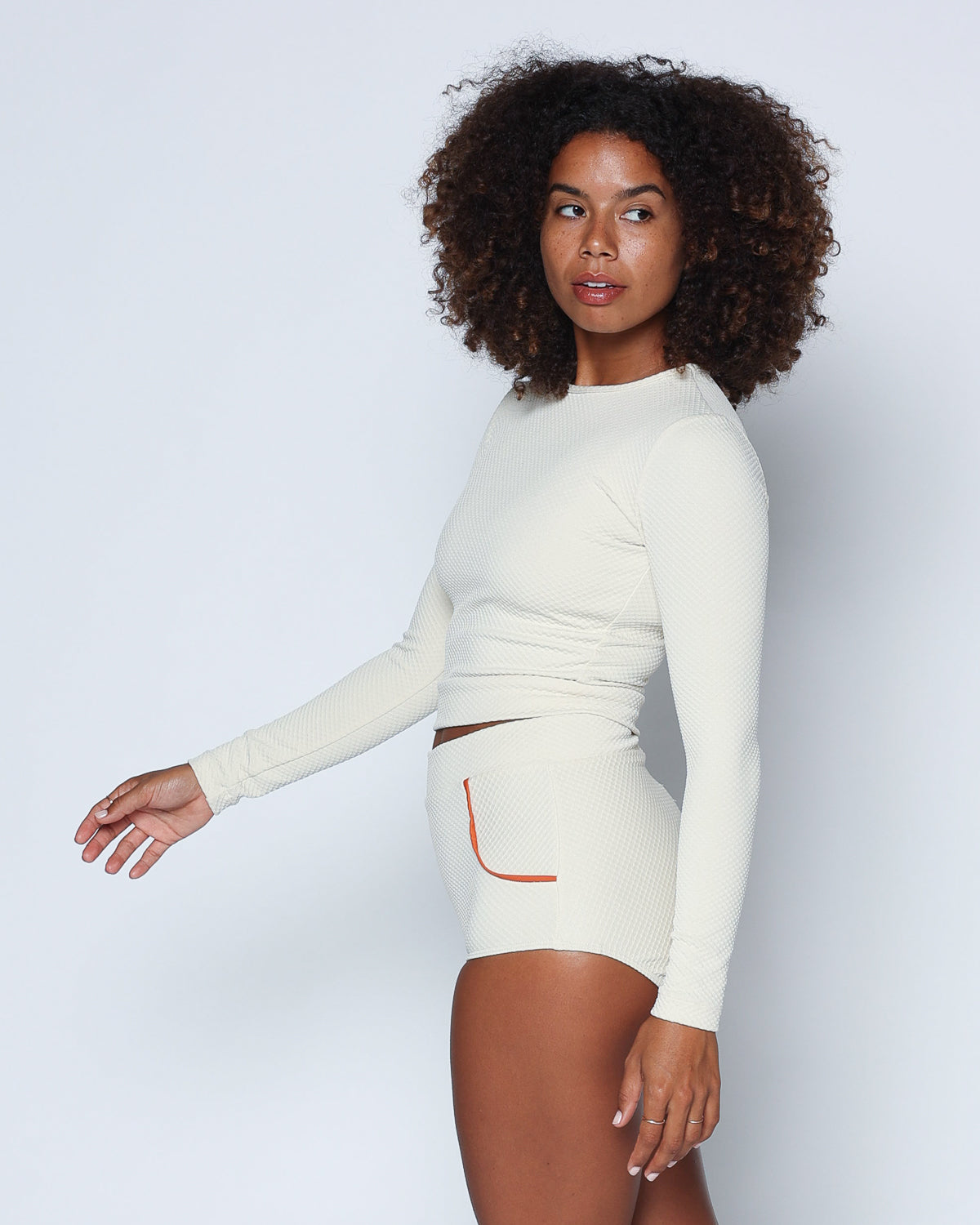 Palomar Crop Rashguard - Pebble