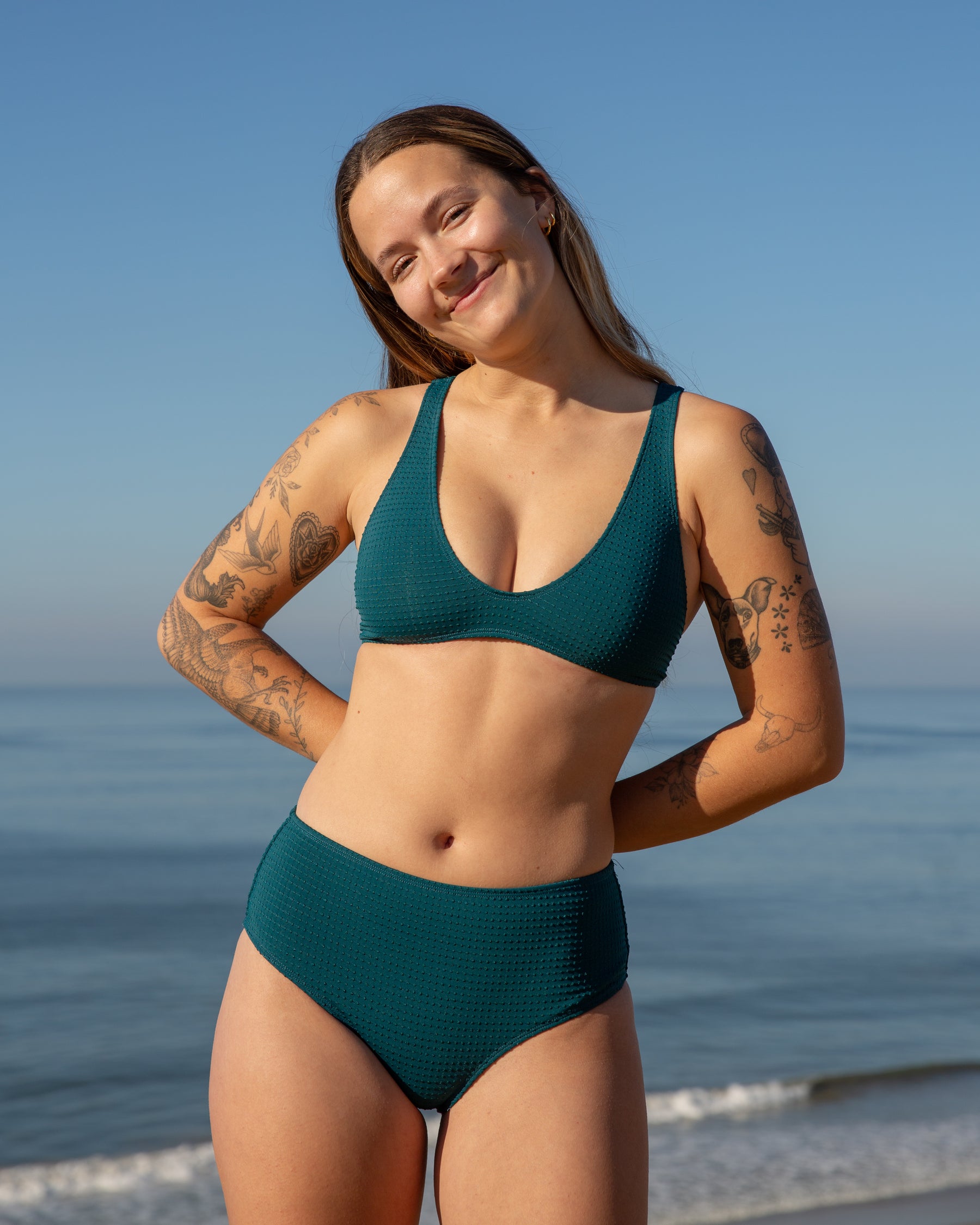 Brasilia High Waist Bikini Bottom - Dotty