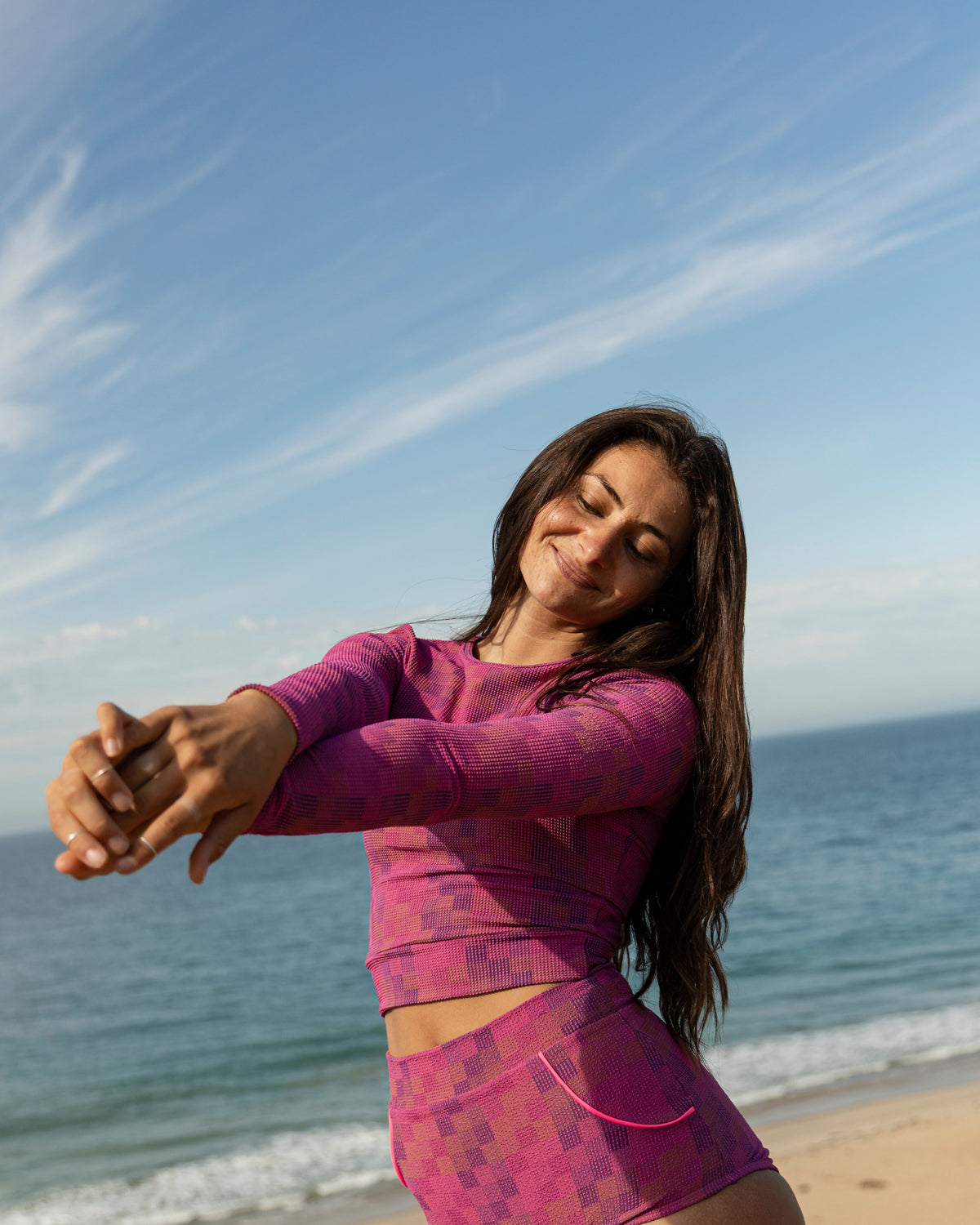 Palomar Crop Top Rashguard - Amos Pink