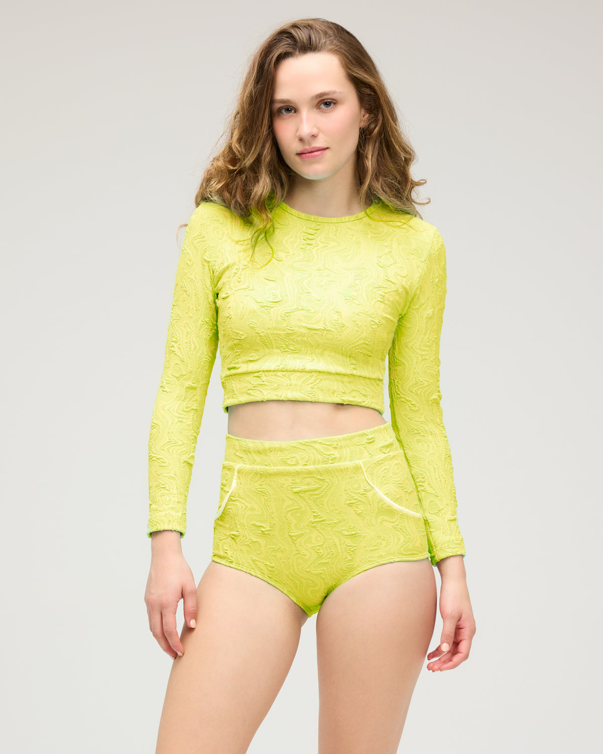 Palomar Crop Top Rashguard - Disco Glow