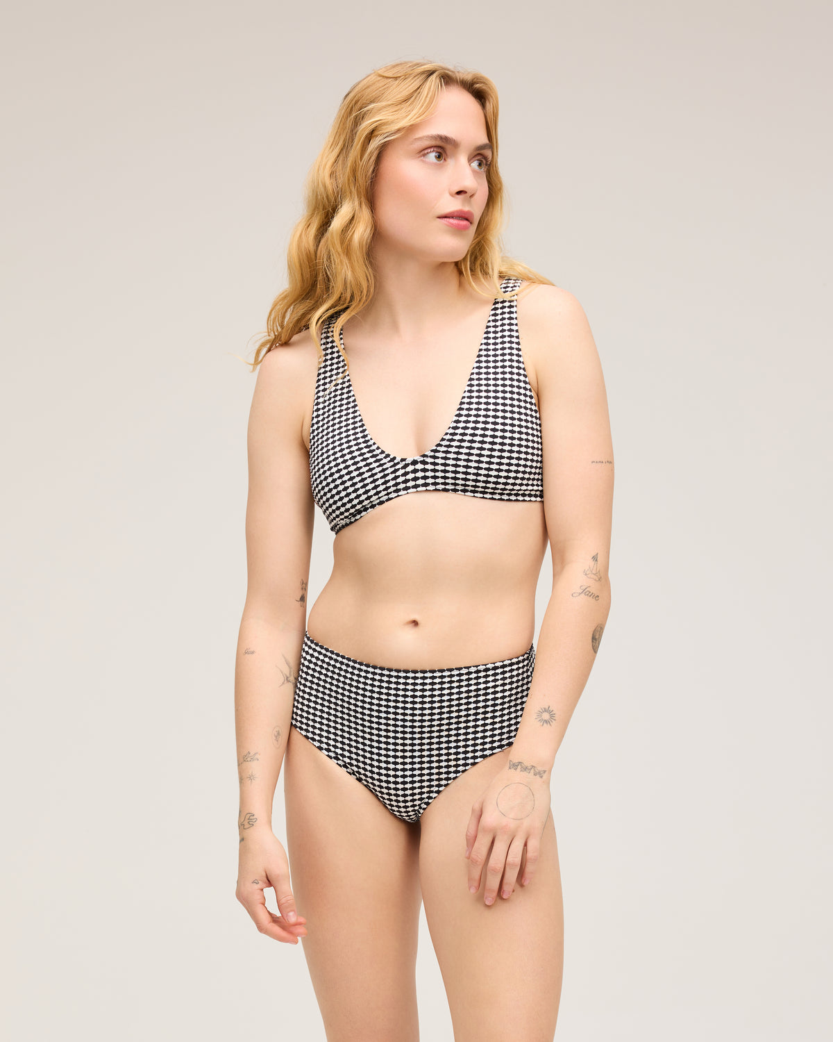 Brasilia High Waist Bikini Bottom - Black Dora
