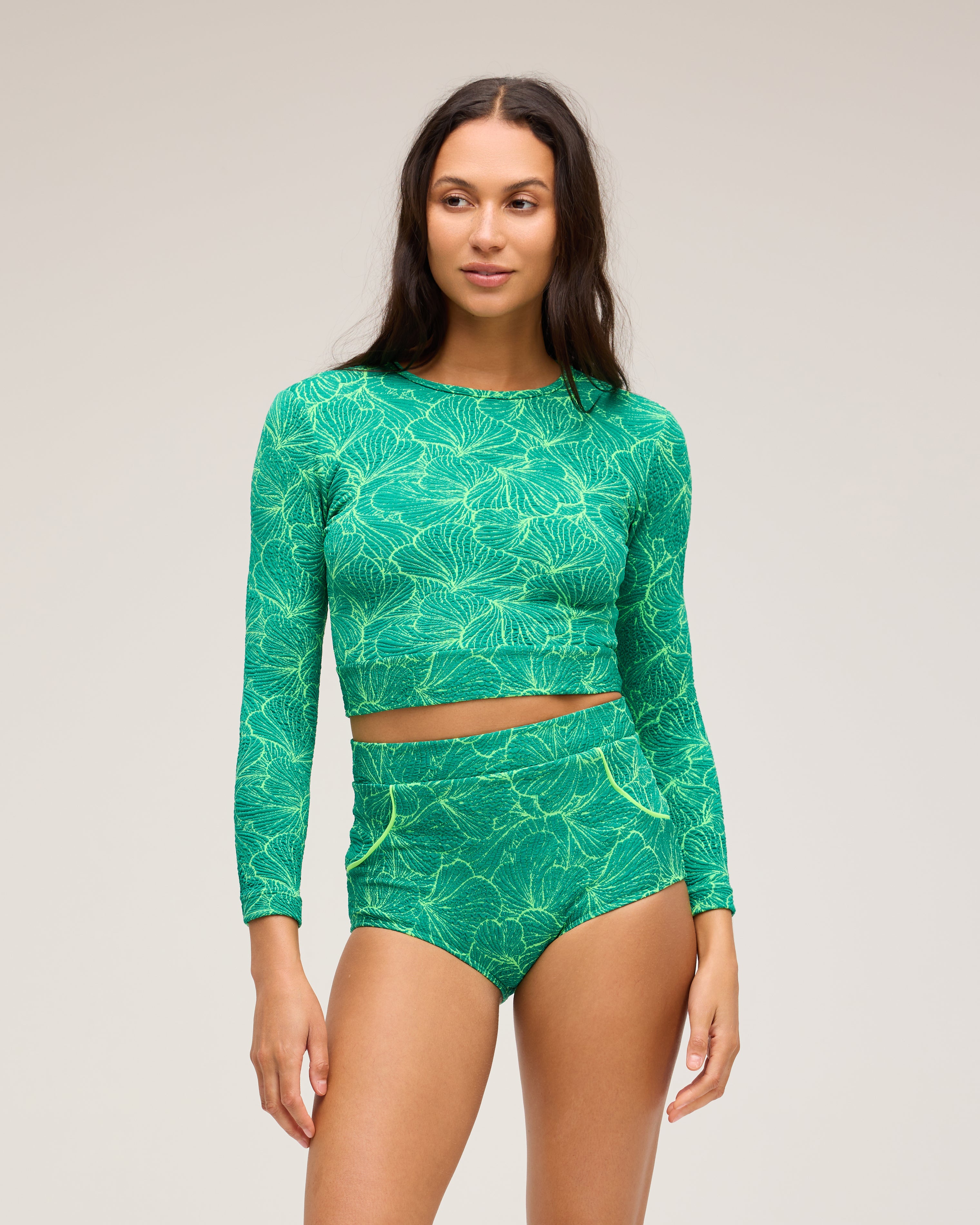 Palomar Crop Top Rashguard - Verdant