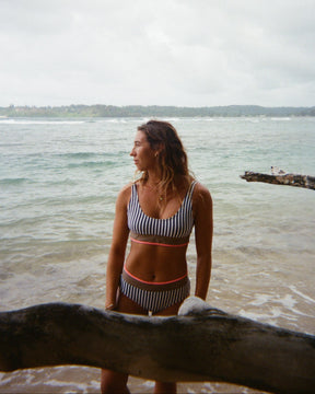 Naya Bikini Top - Navy Stripe