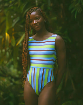 Pacific One Piece - Aqua Stripe