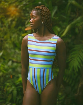 Pacific One Piece - Aqua Stripe