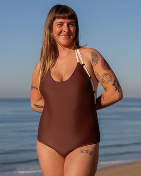 Camryn Reversible One Piece - Black / Walnut