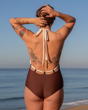 Camryn Reversible One Piece - Black / Walnut