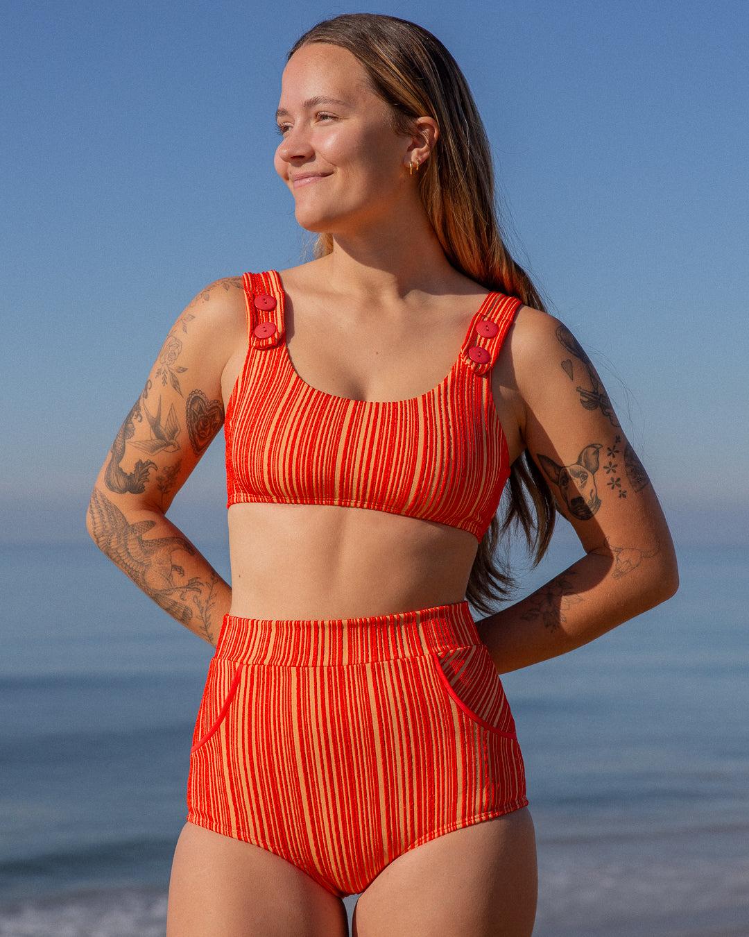 Georgia Bikini Top - Cherry Rib