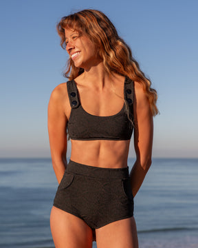 Georgia High Waist Bikini Bottom - Licorice