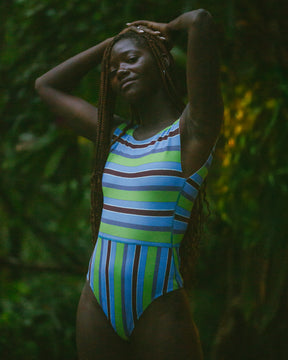 Pacific One Piece - Aqua Stripe