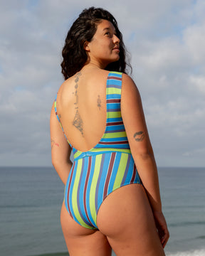 Pacific One Piece - Aqua Stripe