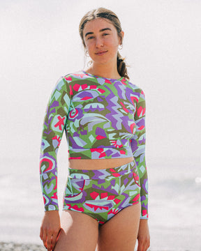 Palomar Crop Top Rashguard - Anis (Boucle)