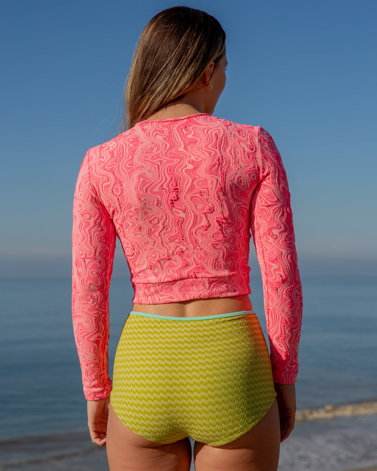 Palomar Crop Top Rashguard - Pink Glow