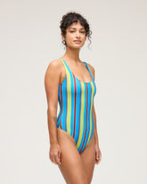 Naomi One Piece - Aqua Stripe