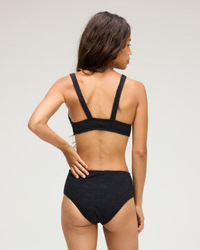 Brasilia High Waist Bikini Bottom - Sunray Black