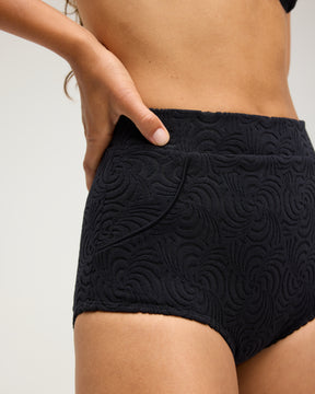 Georgia High Waist Bikini Bottom - Sunray Black