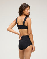 Georgia High Waist Bikini Bottom - Sunray Black