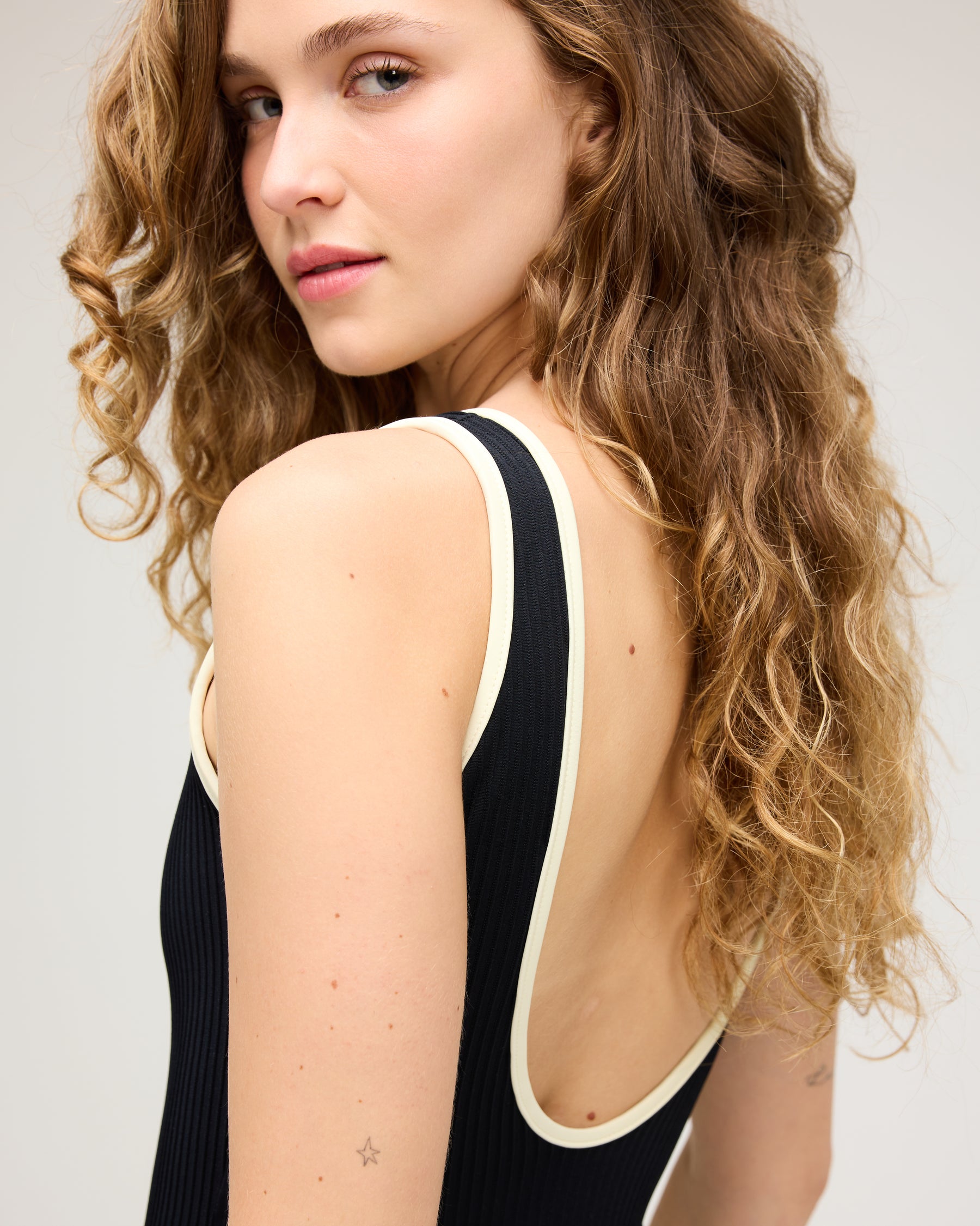 Maxine One Piece - Black Rib