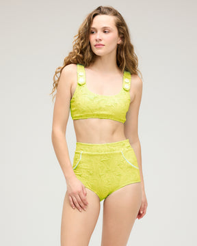 Georgia High Waist Bikini Bottom - Disco Glow