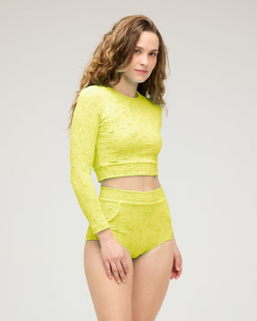 Georgia High Waist Bikini Bottom - Disco Glow