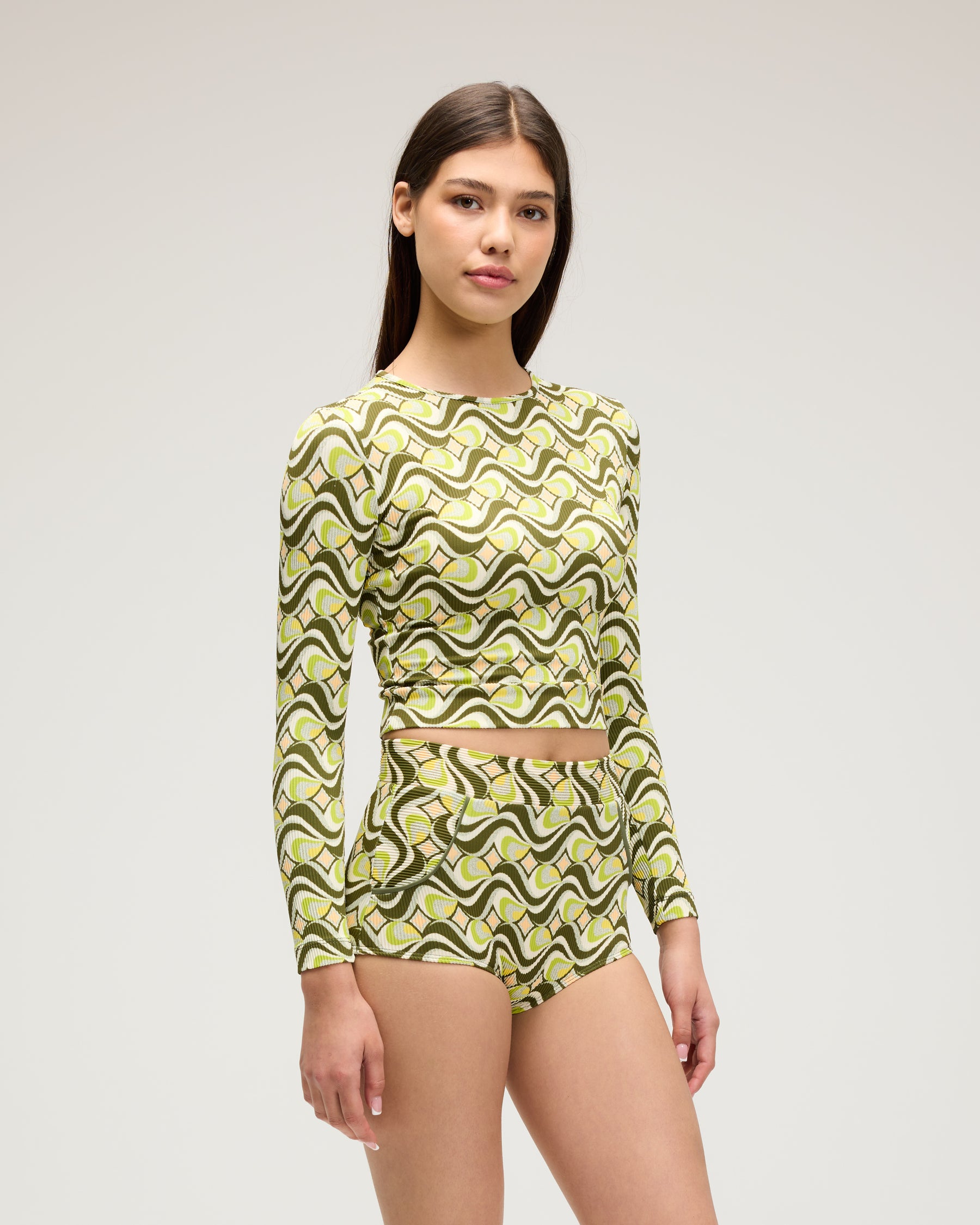 Georgia High Waist Bikini Bottom - Groove