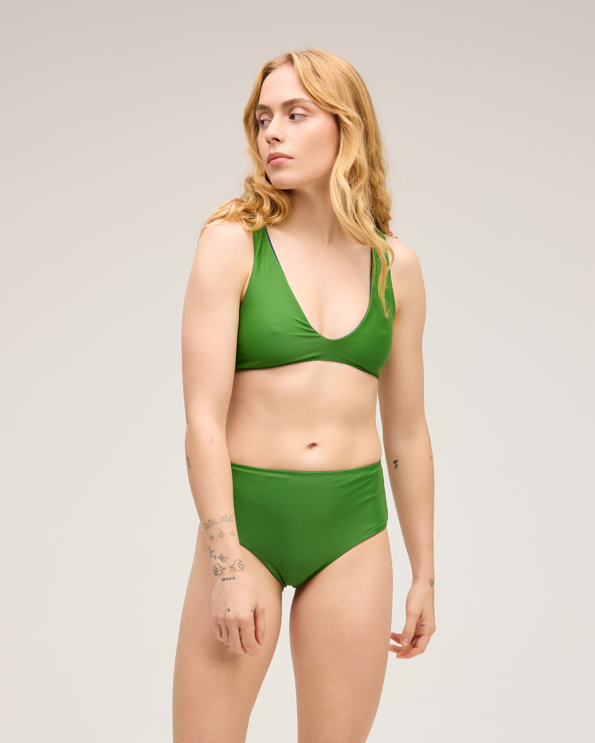 Brasilia Reversible Bikini Top - Moss/Navy