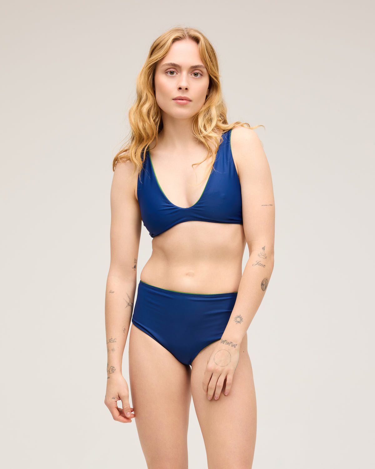 Brasilia Reversible Bikini Top - Moss/Navy