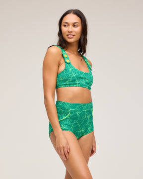 Georgia High Waist Bikini Bottom - Verdant
