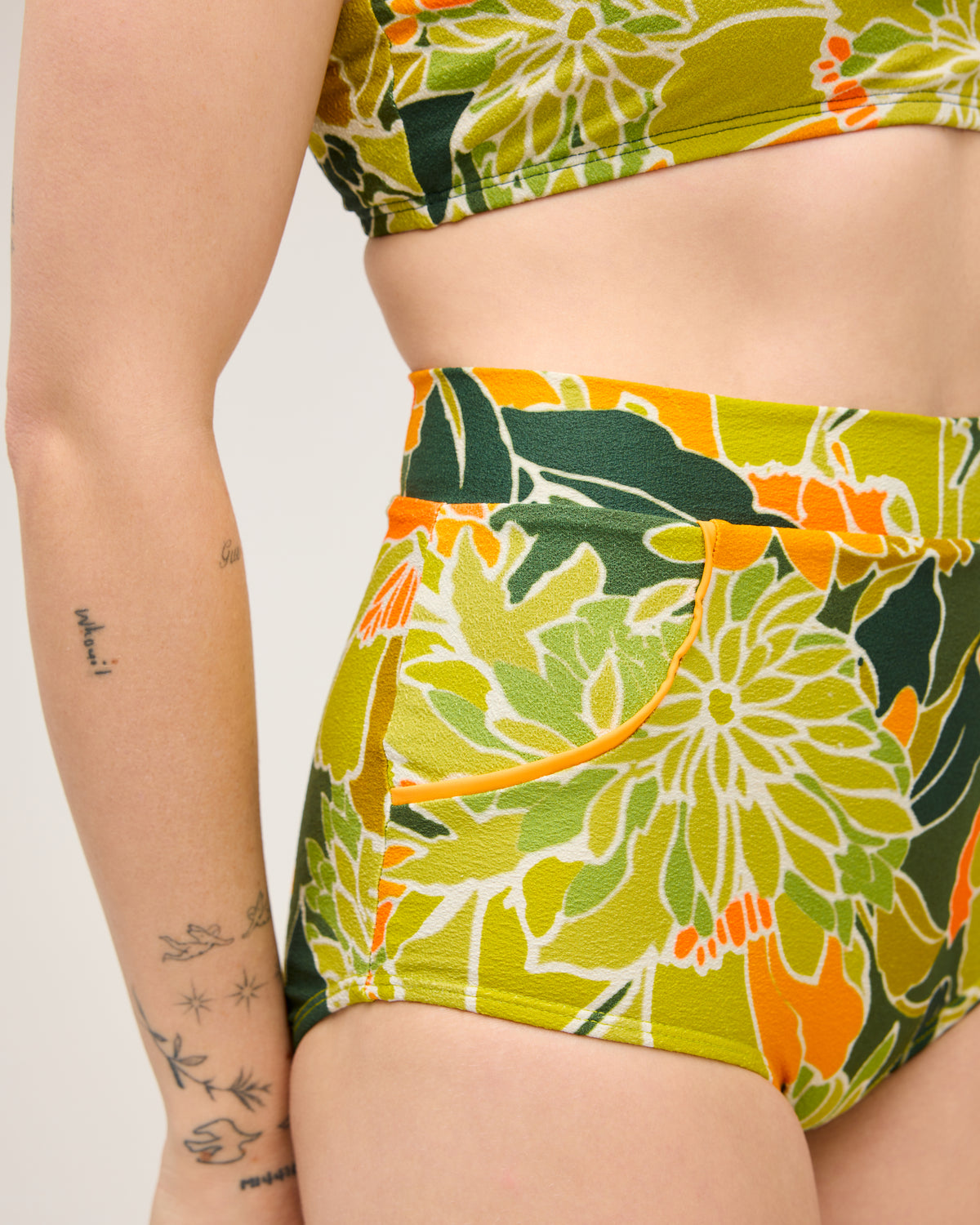Georgia High Waist Bikini Bottom - Zest