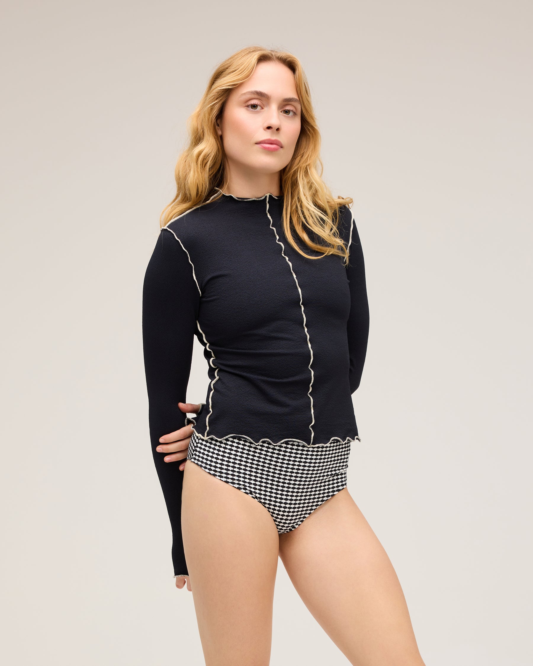 Brasilia High Waist Bikini Bottom - Black Dora