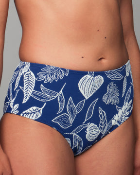 Brasilia Gaia Blue Textured Floral Pattern Bikini Swim Suit
