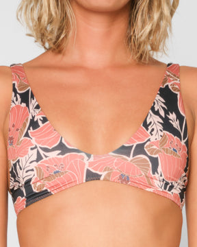 Brasilia Mabel Multicolor Peach Floral Pattern Reversible Bikini Swim Suit Sun Protection