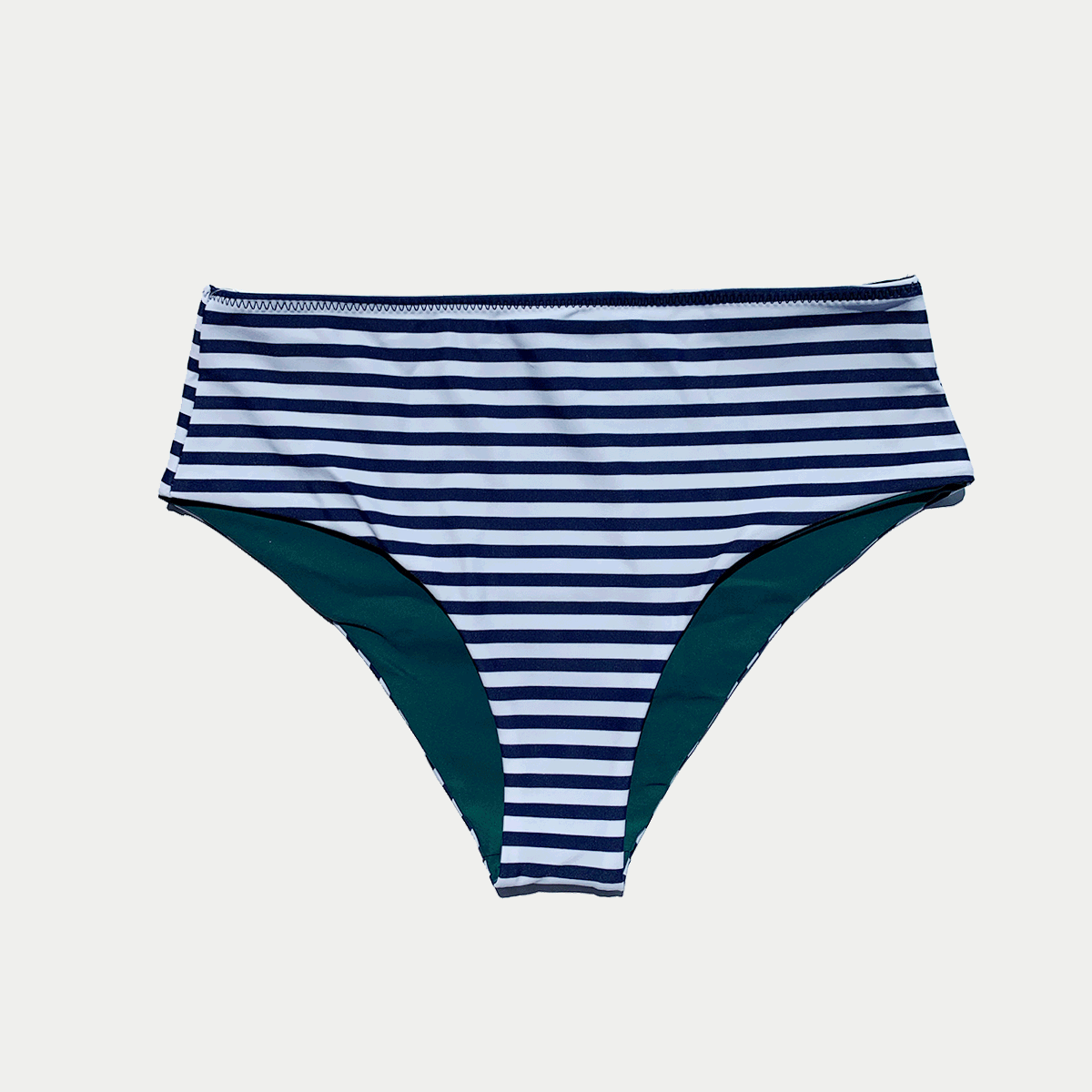 Brasilia Reversible Bikini Bottom - Navy Stripe