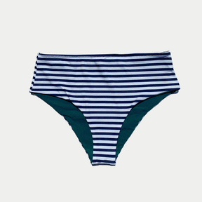 Brasilia Reversible Bikini Bottom - Navy Stripe