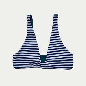 Brasilia Reversible Bikini Top - Navy Stripe