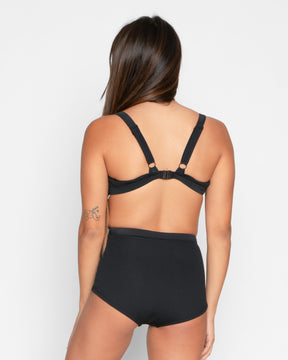 Flor Jet Black Swim Suit Bikini Top Adjustable Straps