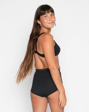 Flor Jet Black Swim Suit Bikini Top Adjustable Straps
