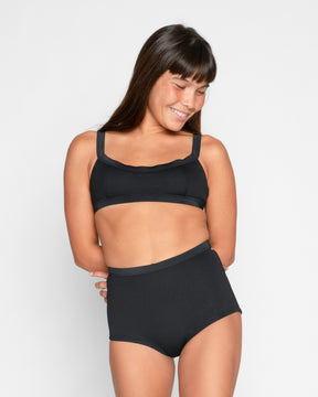 Flor Jet Black Swim Suit Bikini Top Adjustable Straps