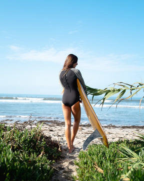 Gaviotas Aries Black Brown Pattern Long Sleeve Surf Suit UV Protection Swim Suit