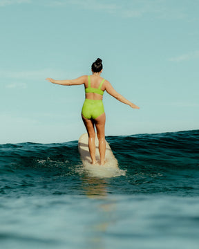 Georgia High Waist Bikini Bottom - Citron