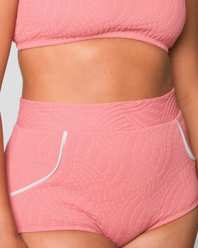 Georgia High Waist Bikini Bottom - Flamingo