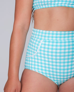 Georgia High Waist Bikini Bottom - Lagoon