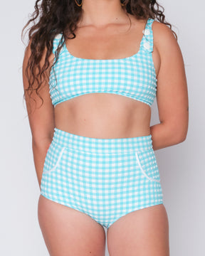 Georgia High Waist Bikini Bottom - Lagoon