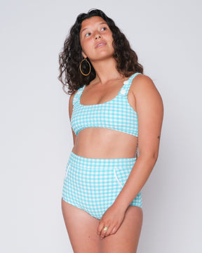 Georgia High Waist Bikini Bottom - Lagoon