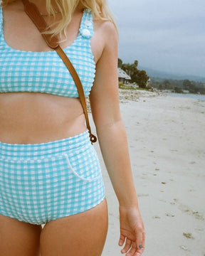 Georgia High Waist Bikini Bottom - Lagoon