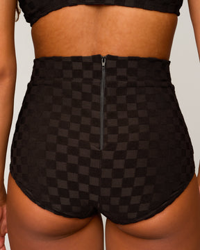 Georgia High Waist Bikini Bottom - Night Check