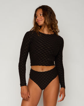 Palomar Crop Top Rashguard - Night Check