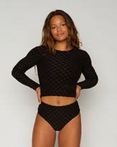 Palomar Crop Top Rashguard - Night Check